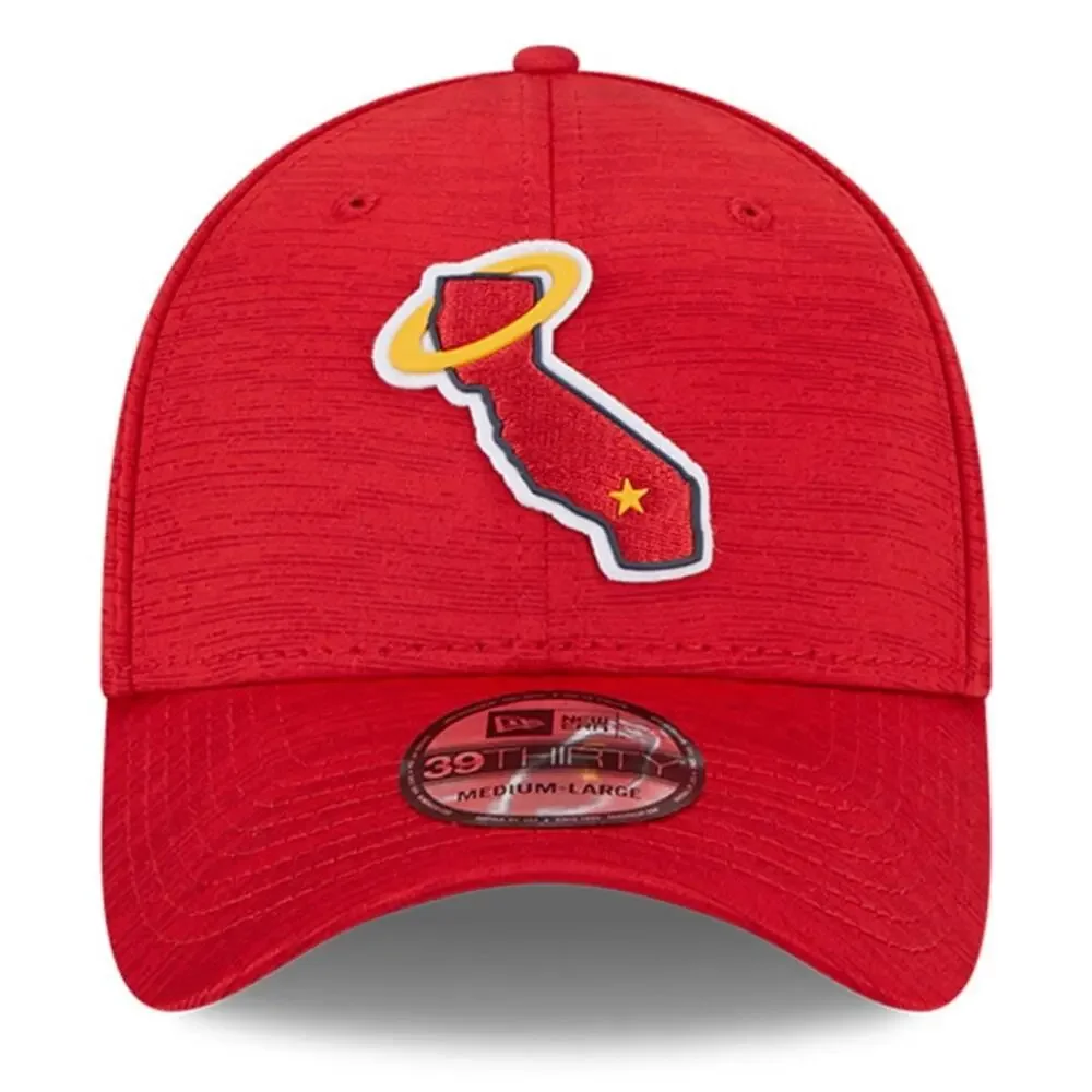 Men's Los Angeles Angels New Era Red Clubhouse 39THIRTY Flex Hat / Cap